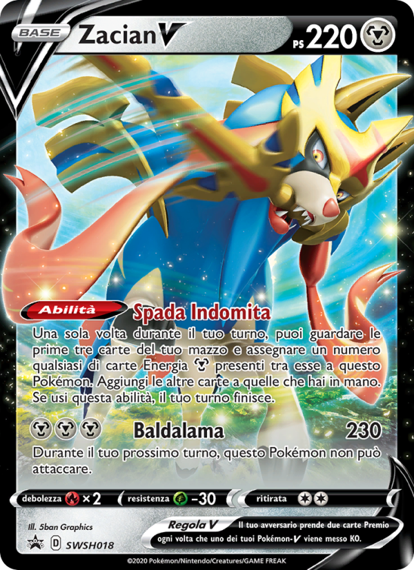 Zacian V SWSH018 — Sword & Shield Promos (Italian Pokémon TCG card)