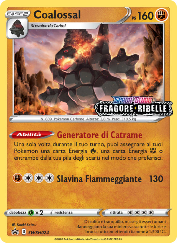 Coalossal SWSH024 — Sword & Shield Promos (Italian Pokémon TCG card)