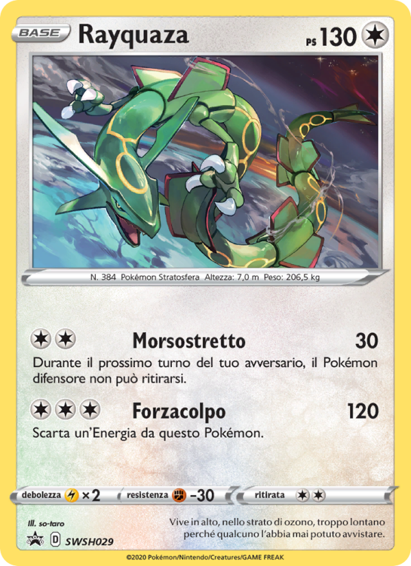 Rayquaza SWSH029 — Sword & Shield Promos (Italian Pokémon TCG card)