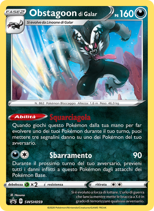 Obstagoon di Galar SWSH059 — Sword & Shield Promos (Italian Pokémon TCG card)