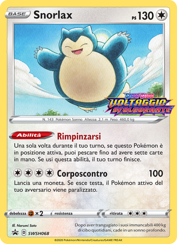Snorlax SWSH068 — Sword & Shield Promos (Italian Pokémon TCG card)