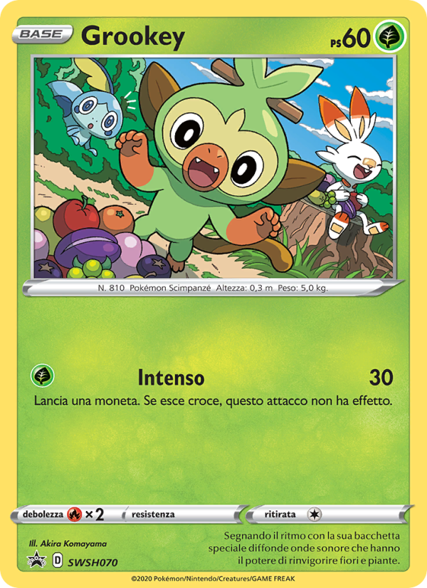 Grookey SWSH070 — Sword & Shield Promos (Italian Pokémon TCG card)