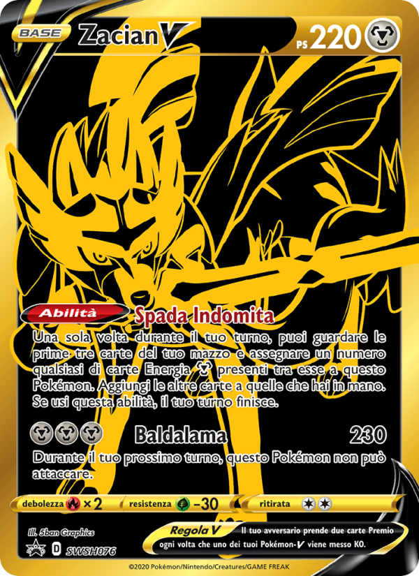 Zacian V SWSH076 — Sword & Shield Promos (Italian Pokémon TCG card)