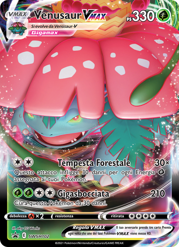 Venusaur VMAX SWSH102 — Sword & Shield Promos (Italian Pokémon TCG card)