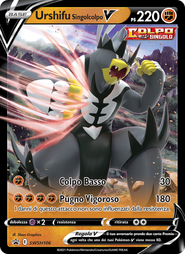 Urshifu Singolcolpo V SWSH106 — Sword & Shield Promos (Italian Pokémon TCG card)