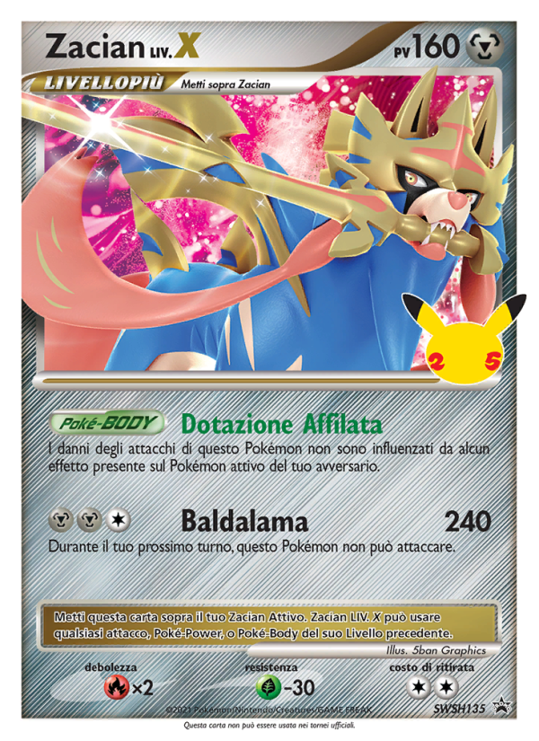 Zacian SWSH135 — Sword & Shield Promos (Italian Pokémon TCG card)