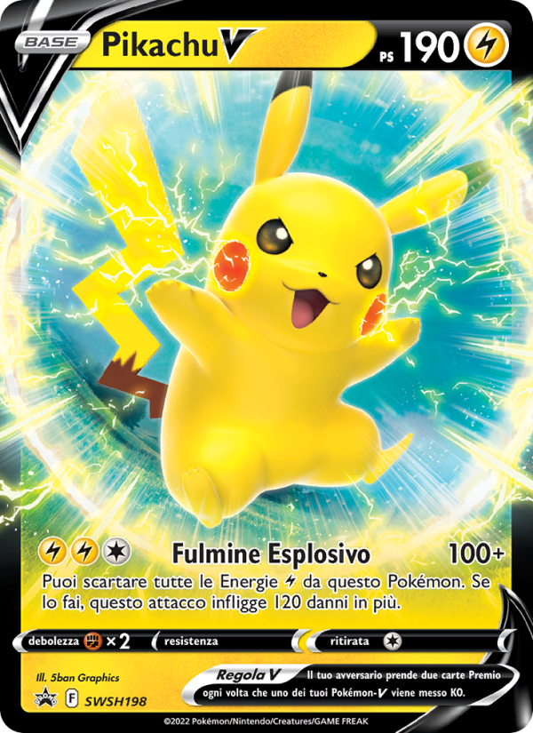 Pikachu V SWSH198 — Sword & Shield Promos (Italian Pokémon TCG card)