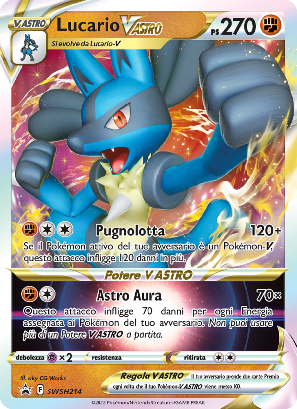 Lucario V ASTRO SWSH214 — Sword & Shield Promos (Italian Pokémon TCG card)