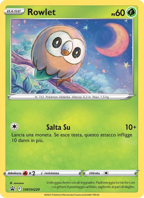 Rowlet SWSH220 — Sword & Shield Promos (Italian Pokémon TCG card)