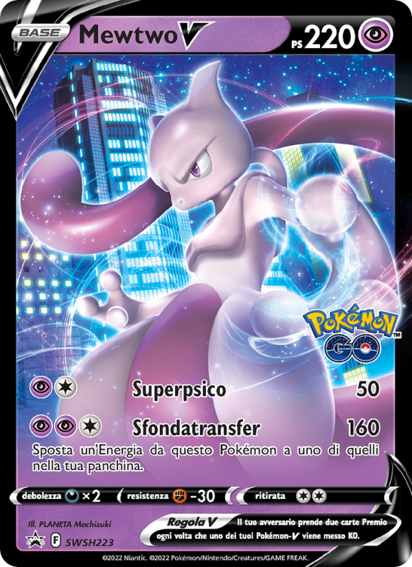 Mewtwo V SWSH223 — Sword & Shield Promos (Italian Pokémon TCG card)