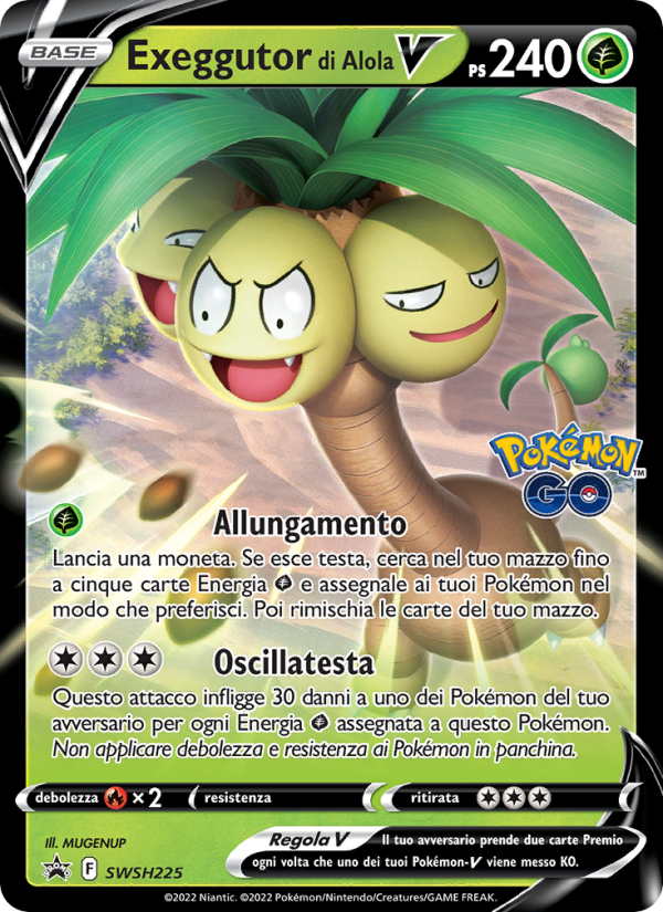 Exeggutor di Alola V SWSH225 — Sword & Shield Promos (Italian Pokémon TCG card)