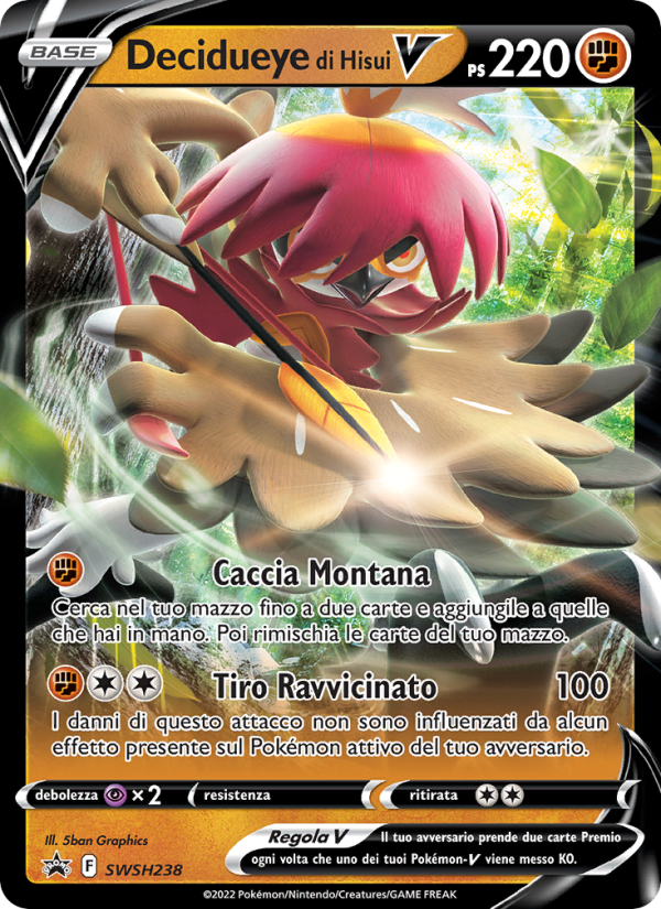 Decidueye di Hisui V SWSH238 — Sword & Shield Promos (Italian Pokémon TCG card)