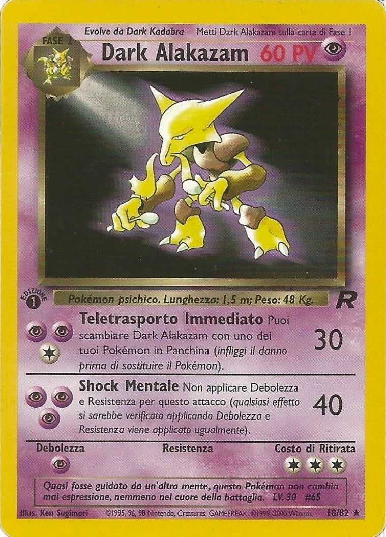 Dark Alakazam 001 — Team Rocket (Italian Pokémon TCG card)