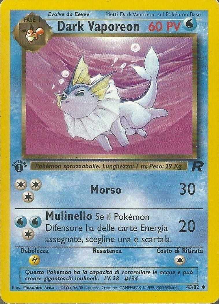 Dark Vaporeon 045 — Team Rocket (Italian Pokémon TCG card)