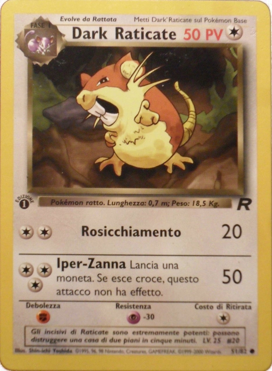 Dark Raticate 051 — Team Rocket (Italian Pokémon TCG card)
