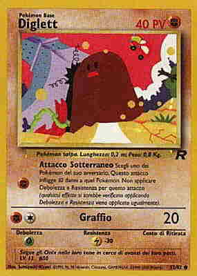 Diglett 052 — Team Rocket (Italian Pokémon TCG card)