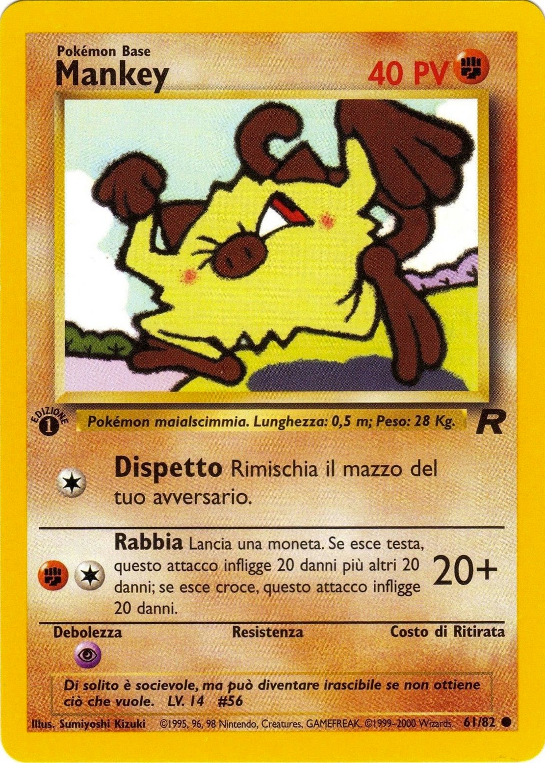 Mankey 061 — Team Rocket (Italian Pokémon TCG card)