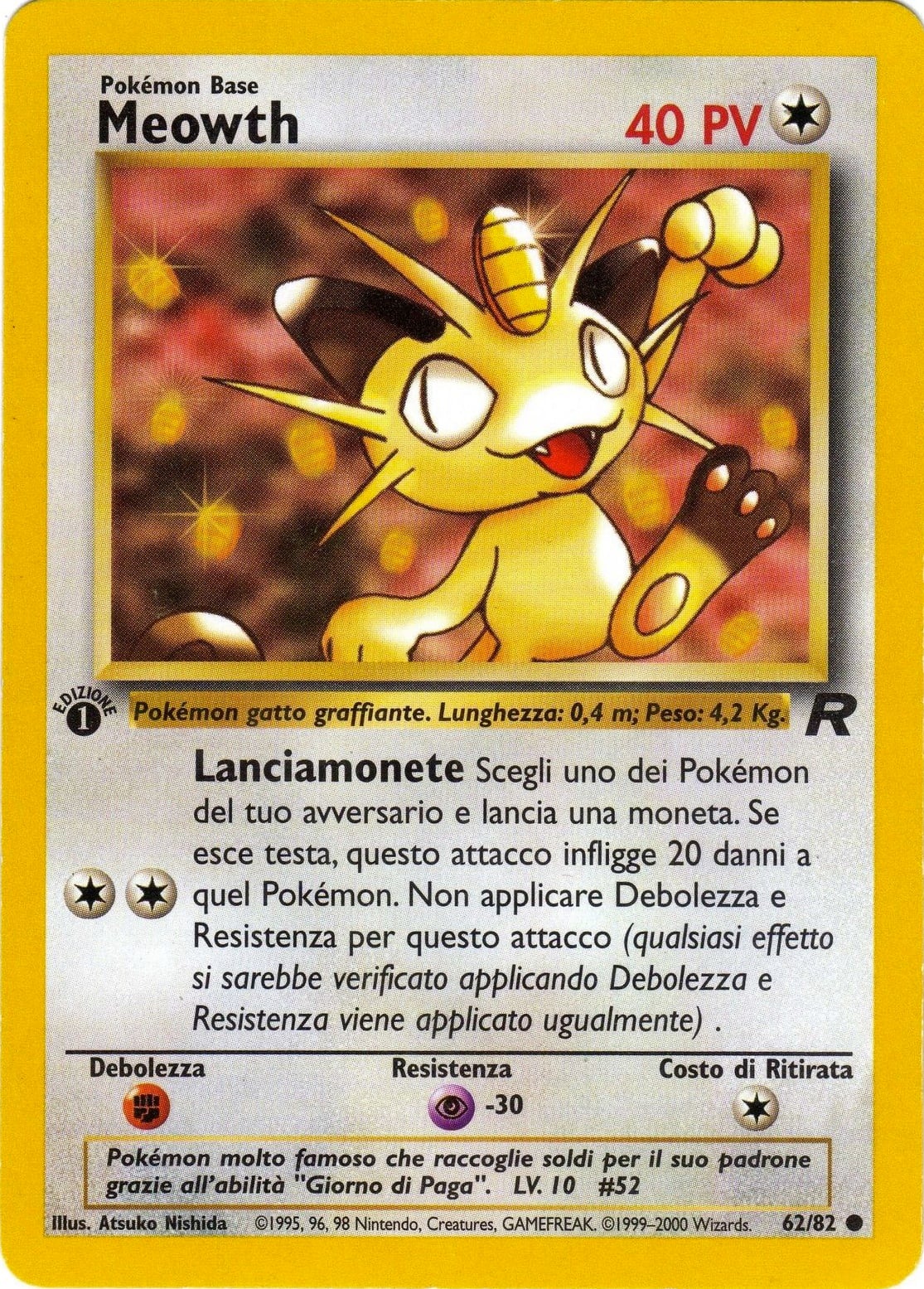 Meowth 062 — Team Rocket (Italian Pokémon TCG card)