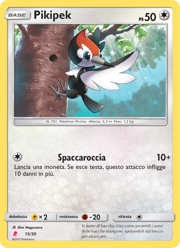 Pikipek 015/30 — SM trainer Kit (Lycanroc) (Italian Pokémon TCG card)