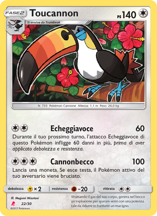 Toucannon 022/30 — SM trainer Kit (Lycanroc) (Italian Pokémon TCG card)