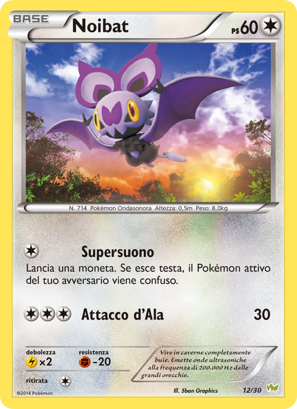 Noibat 012/30 — XY trainer Kit (Noivern) (Italian Pokémon TCG card)