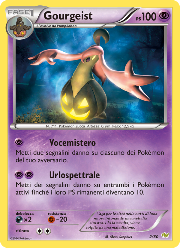 Gourgeist 002/30 — XY trainer Kit (Noivern) (Italian Pokémon TCG card)
