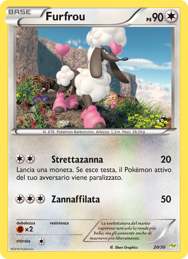 Furfrou 020/30 — XY trainer Kit (Noivern) (Italian Pokémon TCG card)