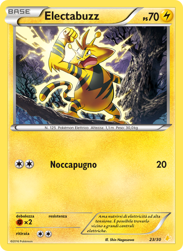 Electabuzz 023/30 — XY trainer Kit (Pikachu Libre) (Italian Pokémon TCG card)
