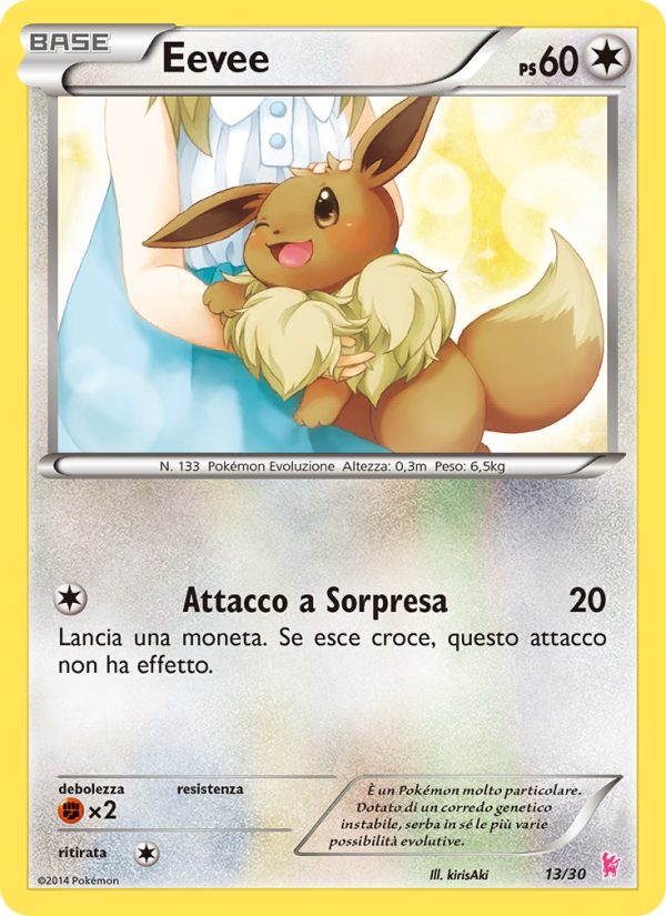 Eevee 013/30 — XY trainer Kit (Sylveon) (Italian Pokémon TCG card)