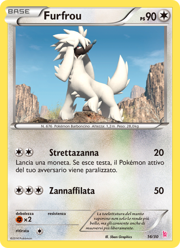 Furfrou 016/30 — XY trainer Kit (Sylveon) (Italian Pokémon TCG card)