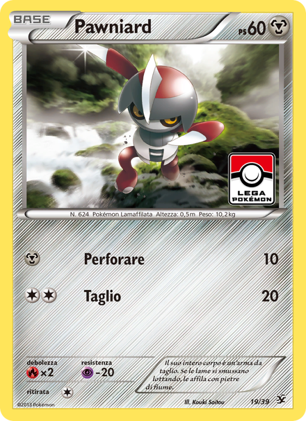 Pawniard 019/39 — Kalos Starter Set (Italian Pokémon TCG card)