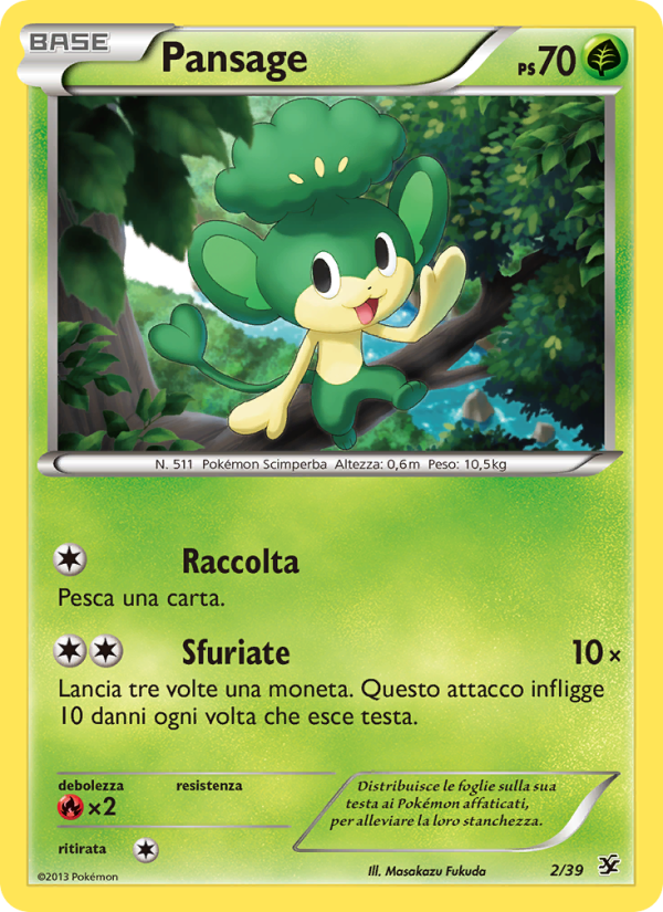 Pansage 002/39 — Kalos Starter Set (Italian Pokémon TCG card)