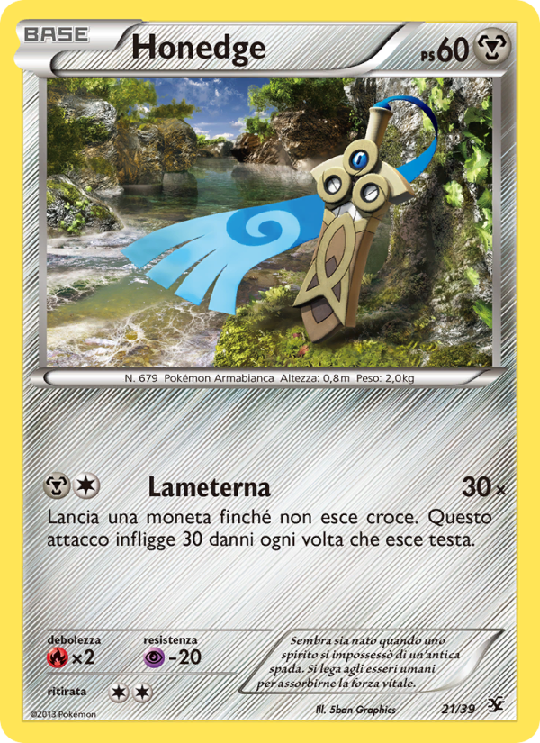 Honedge 021/39 — Kalos Starter Set (Italian Pokémon TCG card)