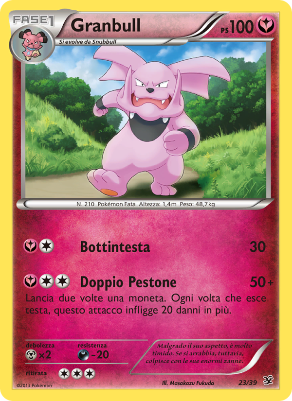 Granbull 023/39 — Kalos Starter Set (Italian Pokémon TCG card)