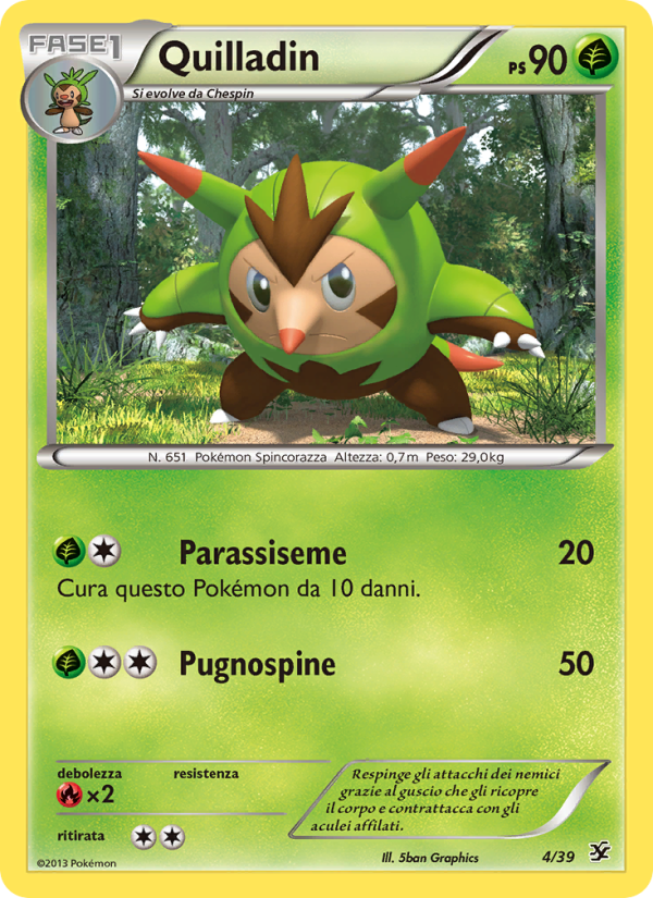 Quilladin 004/39 — Kalos Starter Set (Italian Pokémon TCG card)