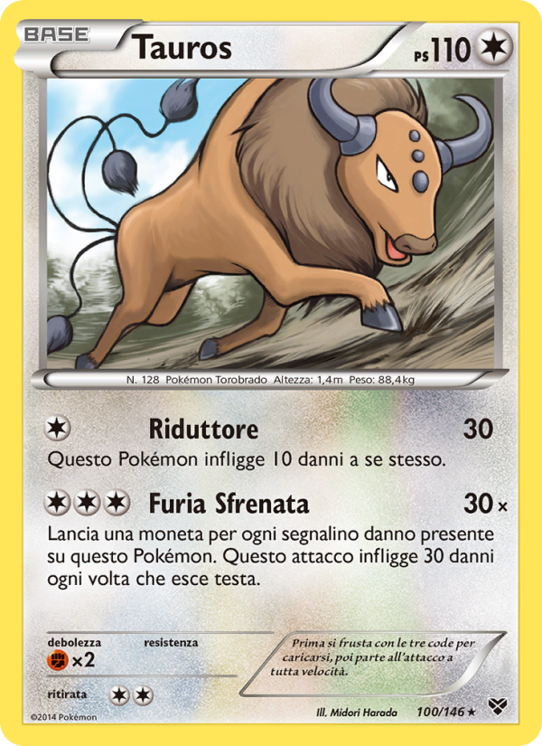 Tauros 100/146 — XY (Italian Pokémon TCG card)