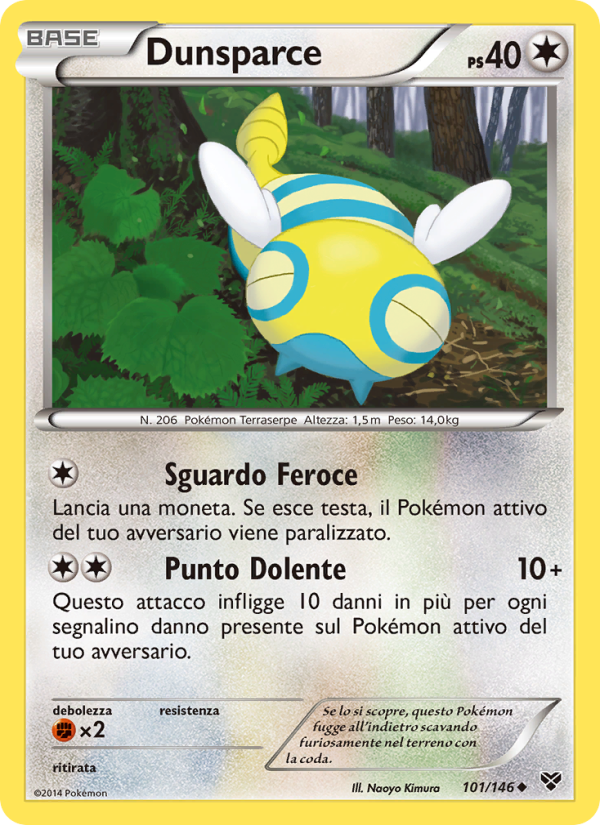 Dunsparce 101/146 — XY (Italian Pokémon TCG card)