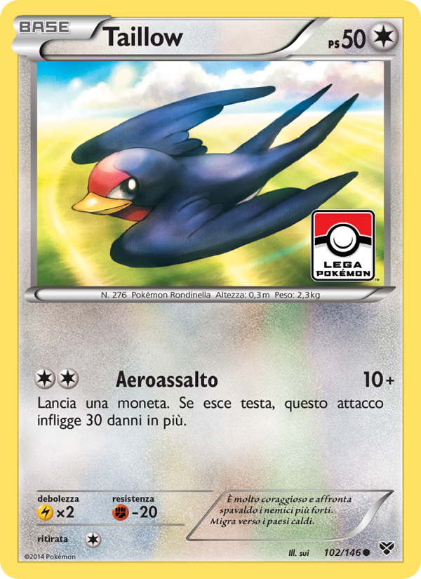 Taillow 102/146 — XY (Italian Pokémon TCG card)