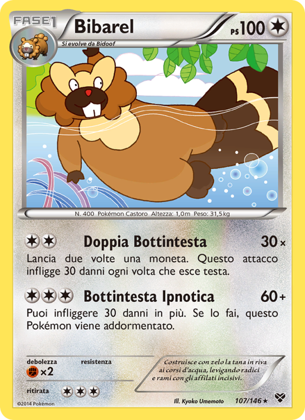 Bibarel 107/146 — XY (Italian Pokémon TCG card)