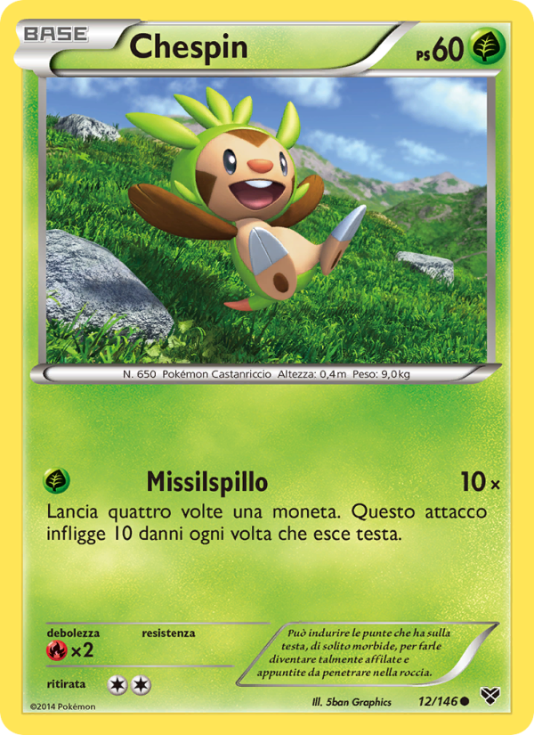 Chespin 012/146 — XY (Italian Pokémon TCG card)