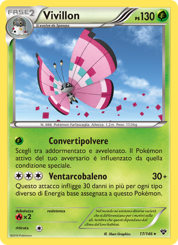 Vivillon 017/146 — XY (Italian Pokémon TCG card)