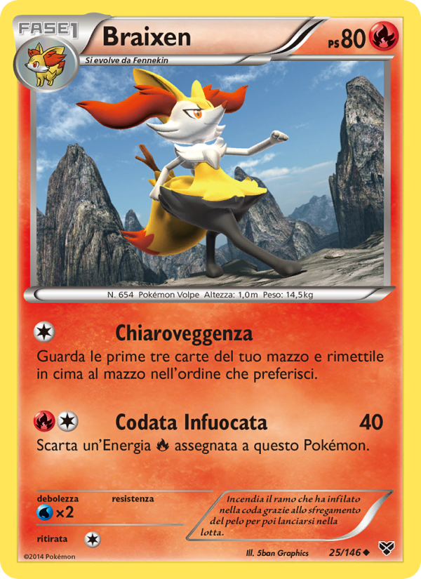 Braixen 025/146 — XY (Italian Pokémon TCG card)