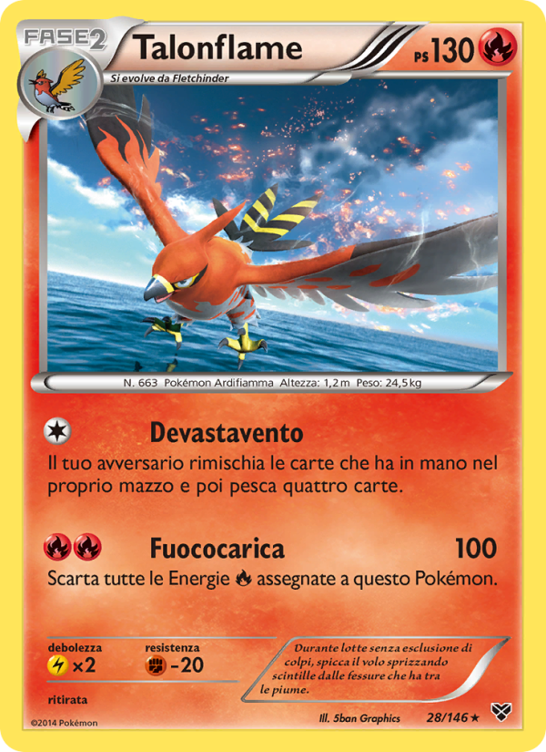 Talonflame 028/146 — XY (Italian Pokémon TCG card)