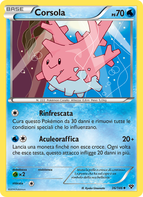 Corsola 036/146 — XY (Italian Pokémon TCG card)