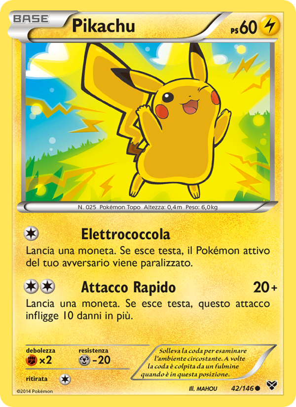 Pikachu 042/146 — XY (Italian Pokémon TCG card)