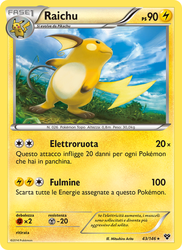 Raichu 043/146 — XY (Italian Pokémon TCG card)