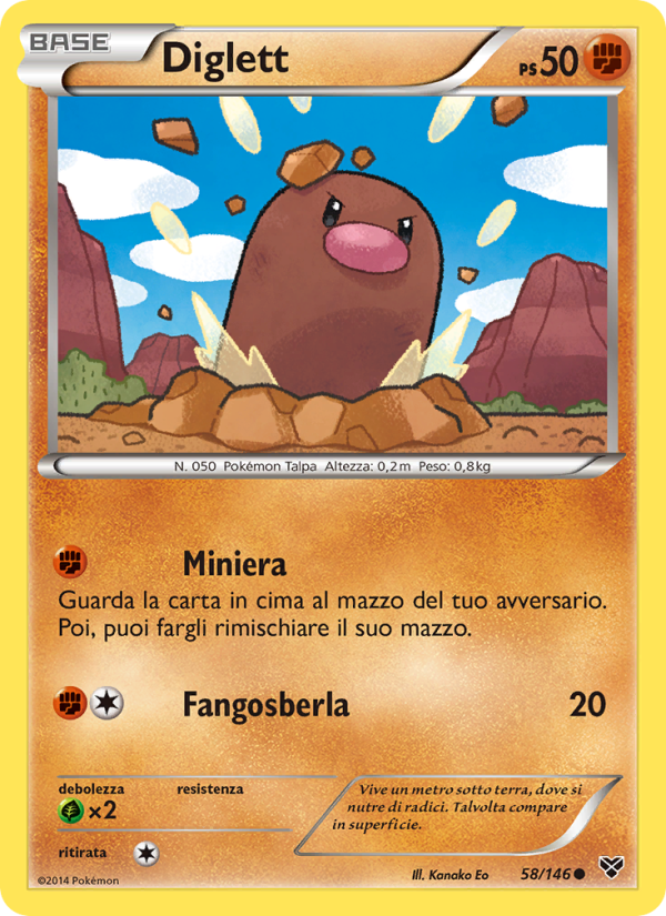 Diglett 058/146 — XY (Italian Pokémon TCG card)