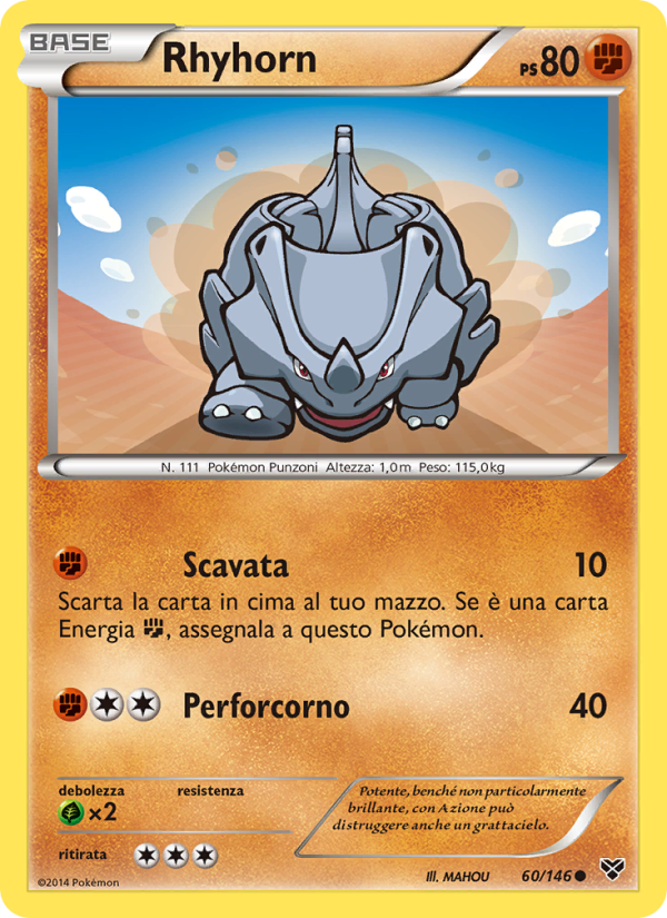 Rhyhorn 060/146 — XY (Italian Pokémon TCG card)