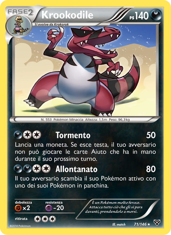 Krookodile 071/146 — XY (Italian Pokémon TCG card)