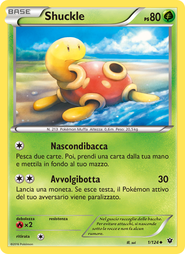 Shuckle 001/129 — Fates Collide (Italian Pokémon TCG card)